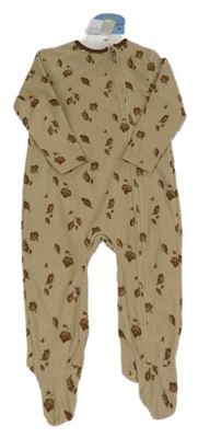 Nové - Pískový fleecový overal s listy Primark