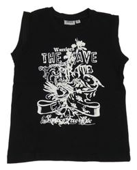 Čierne tielko s potlačou Alive