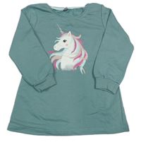 Zelená tepláková tunika s jednorožcom Kiki&Koko