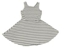 Bielo-čierne pruhované bavlnené šaty C&A