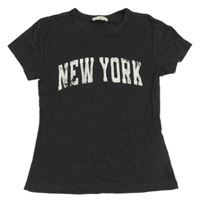 Antracitové tričko s nápisom H&M