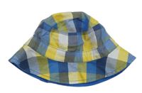 Modro-žlto-biely kockovaný klobúk Miniclub