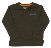 Khaki žebrované triko s kapsou Primark