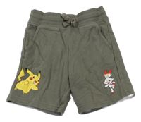 Khaki teplákové kraťasy s Pikachu C&A