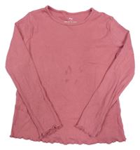 Staroružové rebrované tričko H&M