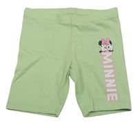 Mintové elastické kraťasy s nápisom a Minnie H&M