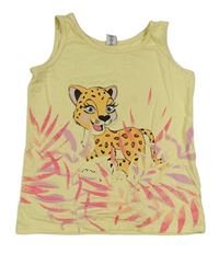 Citronový top s leopardem Dopodopo