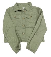 Khaki plátěná crop bunda s kapsami F&F