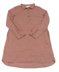 Staroružové vzorované ľahké šaty s golierikom H&M