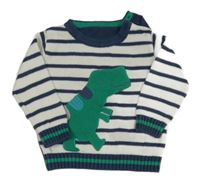 Bielo-tmavomodrý pruhovaný sveter s dinem Nutmeg