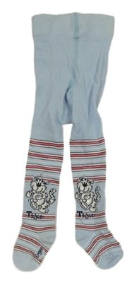 Modro-červené pruhované pančuchy s tigrami Ergee