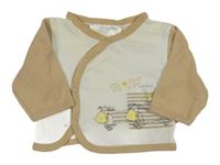 Bílo-béžové propínací triko s obrázkem Ergee