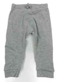 Sivé rebrované tepláky H&M