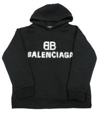 Čierna mikina s logem Balenciaga a kapucňou