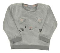 Sivá plyšová mikina s ňufáčikom  Ergee