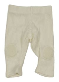 Smetanové žebrované sametové tepláky Primark