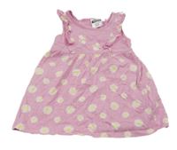 Ružové kvetované šaty s volánikmi Pocopiano