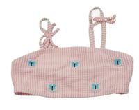 Svetloružová pruhovaná plavková lambáda s motýlikmi Primark