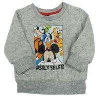 Sivá melírovaná mikina s Mickeym a kamarády Primark