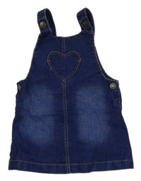 Tmavomodré na traké rifľové šaty so srdcem Mothercare