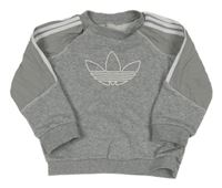 Šedá melírovaná mikina s logem Adidas