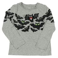 Sivé melírované tričko s netopýry C&A