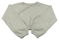 Svetlosivá melírovaná vzorovaná crop mikina Matalan