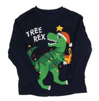 Tmavomodré triko s dinem H&M