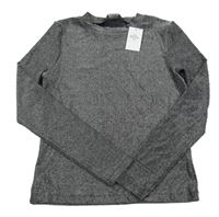 Nové - Čierno-strieborné trblietavé tričko Primark