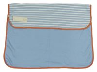 Nové - Bílo-modro-broskvová pruhovaná bavlněná deka 