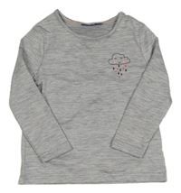 Svetlosivé melírované thermo tričko s mrakem Lupilu