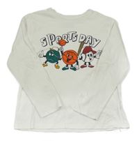 Bílé triko s nápisem a míči Primark