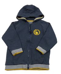 Tmavomdoro-žlutá propínací mikina s bagrem a kapucí Matalan