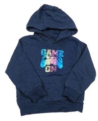 Tmavomodrá mikina s ovladačem a kapucí Jeff&Co