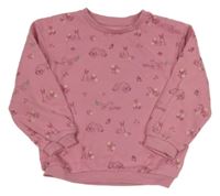 Ružová mikina so zvieratkami Nutmeg