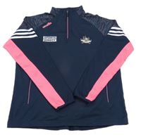 Tmavomodro-bílo-neonově růžová sportovní mikina s výšivkou O´neills
