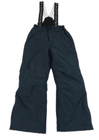 Tmavomodré šusťákové laclové funkční oteplovačky Crane