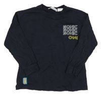 Tmavomodré triko se Sonicem a nápisy Zara