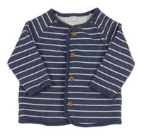 Tmavomodro-biela pruhovaná zateplená prepínaci mikina Next