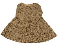 Hnedo-čierne bodkovaná é šaty H&M