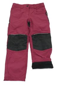 Vínovo-černé šusťákové outdoorové kalhoty Active touch 