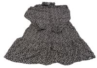 Černo-růžové květované šaty C&A