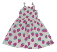 Bielo-fialové šaty s jahodami C&A