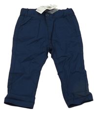 Nové - Tmavomodré plátenné nohavice