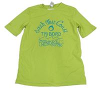 Svetlozelené UV tričko s nápismi Tribord