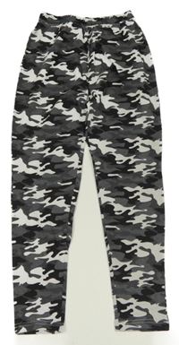 Šedo-černo-bílé army pyžamové kalhoty 