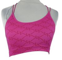 Dámsky tmavoružový vzorovaný športový crop top Primark
