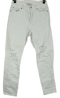 Dámske biele skinny rifle s dierami Primark