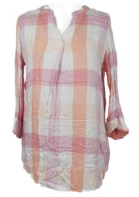 Dámska bielo-ružová kockovaná blúzková á tunika zn. F&F