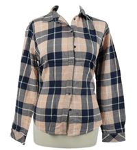 Dámská růžovo-tmavomodrá kostkovaná halenka Jean Pascale 